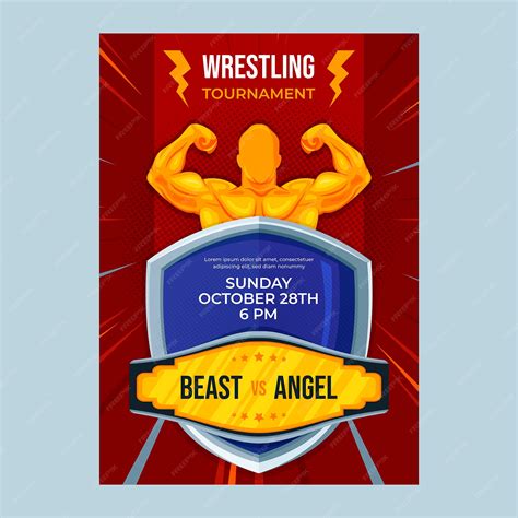 Free Vector Hand Drawn Wrestling Championship Poster