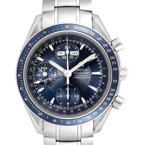 Omega Speedmaster Day Date Blue Dial Chronograph Watch