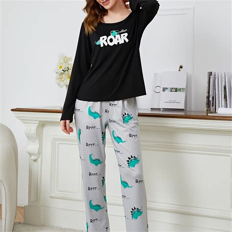 Cute Soft Pajamas Set Lightweight Long Sleeve Pajama Top Elastic