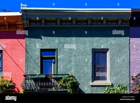 Montreal Colorful Houses Stock Photo Alamy