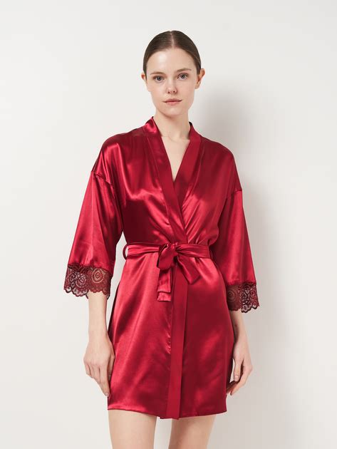 Халат женский атласный Martelle Lingerie M 201 атлас 38 M Вишневый MAR201015A Брендовая