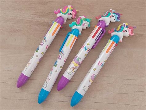 Set X 4 Lapiceras Unicornio De 6 Colores Zona Once Distribuidora