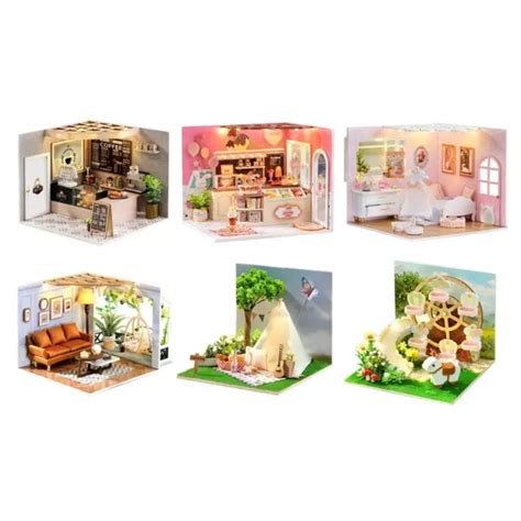 Dollhouse Diy Kit Diy Mini Wooden House Miniature Furniture Kit Tiny