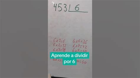 2000 Dividido Por 6 - aprende a dividir por 6 #maths #números #dividir #cifra - YouTube