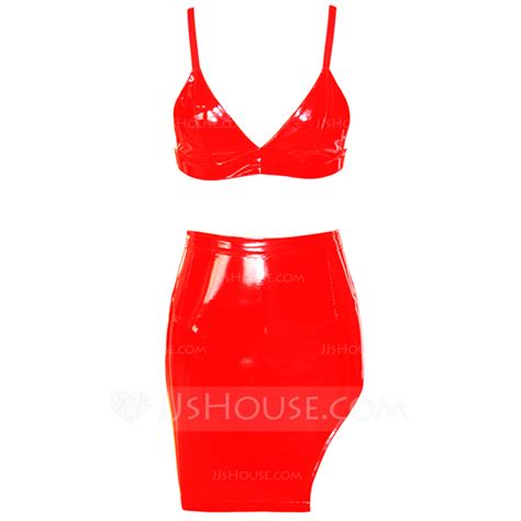Feminine Sexy Pvc Lingerie Set Slips Jj S House