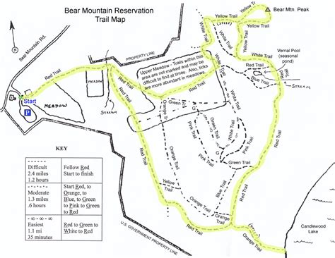 Bear Mountain Hiking Trails Map Travelsfinderscom