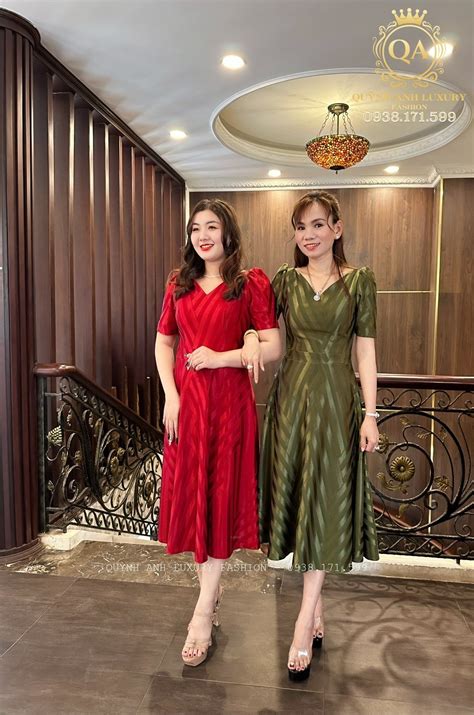 nhung mau dam trung nien dang hot nhat thang quynhanhluxury Đầm Quỳnh Anh Luxury