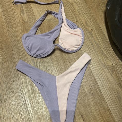 Shein Women S Pink And Purple Bikini And Tankini Tops Depop