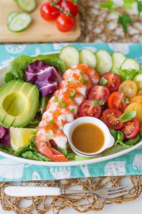 10-Minute Shrimp Salad in Uni Dressing Recipe | Noob Cook