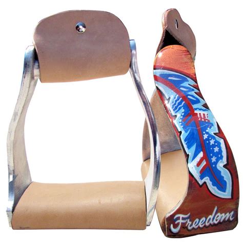 Lightweight Twisted Angled Aluminum Stirrups With Freedom Feather
