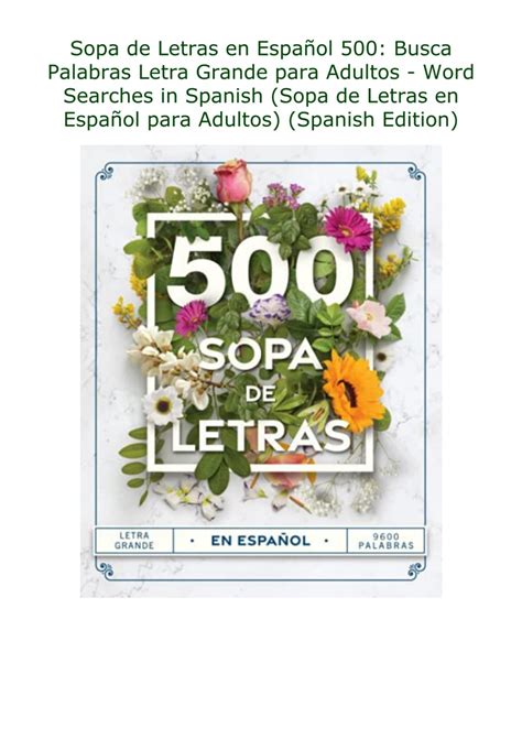 Pdfreadonline Sopa De Letras En Español 500 Busca Palabras Letra Grande Para Adultos Word