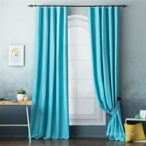 Ткань для штор бирюзовый и бежевый в интерьере (70 фото) - красивые ...
