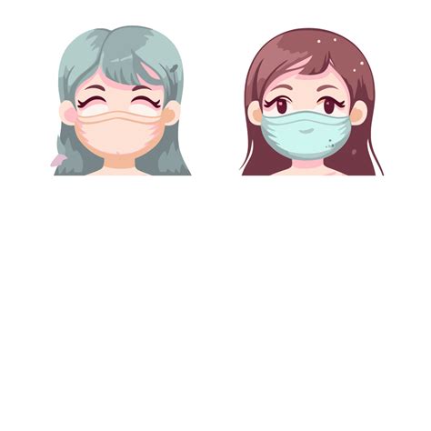Facemask Clipart Four Women Wearing Surgical Masks With Different Faces