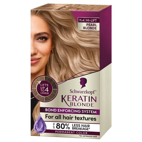 Schwarzkopf Keratin Blonde Hair Dye Pearl Blonde 11 4 High Lift Permanent Color With Bond