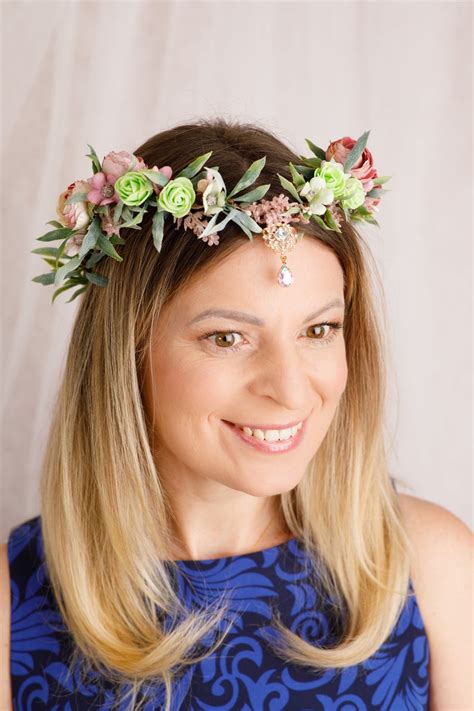 Elven Crown Ren Faire Accessories Halo Cosplay Circlet Flower Etsy