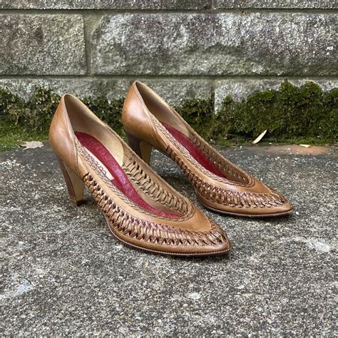 Stacked Heel Pumps Etsy