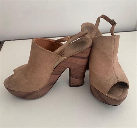 Sand Lia Feminina Meia Pata Salto Alto Grosso Aberta Nos Dedos E Calcanhar Camur A Nude