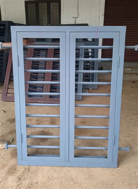 Powder Coated Gray Double Door Steel Window For Home Glossy At Rs 550