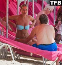 Donna Derby Sexy Seen Showing Off Her Legs Wearing A Bikini At The Beach In Barbados With