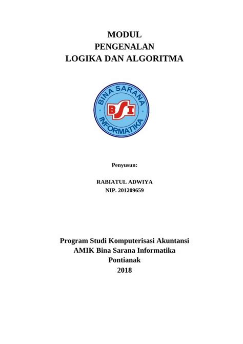 Pdf Modul Pengenalan Logika Dan Algoritma Pdfslide Tips