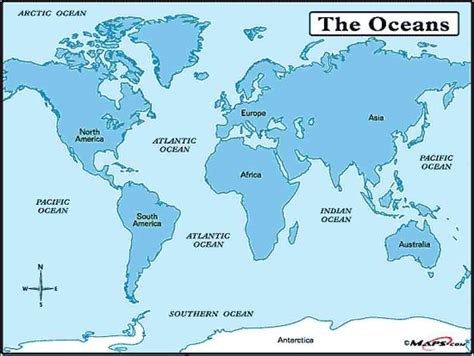 Seas Of The World Map - Large World Map