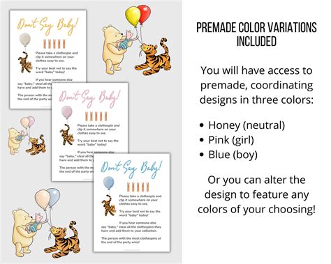 Classic Winnie The Pooh Printable Baby Shower Games 38 Activities