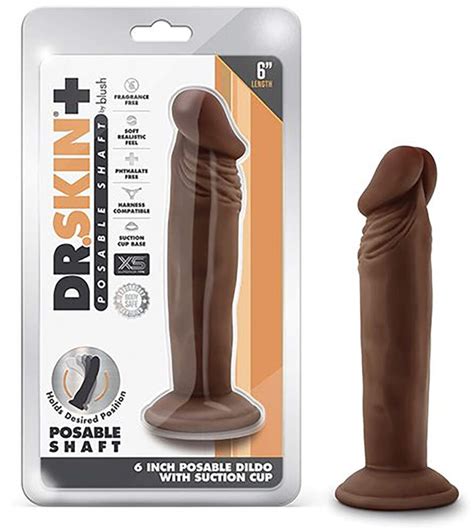 Blush Dr Skin Plus 6 Posable Dildo Chocolate GentleVibe