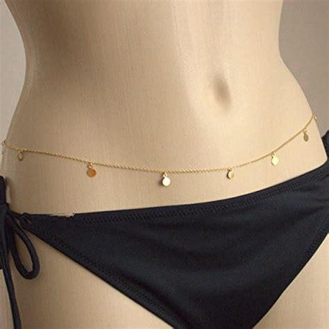 Pixnor Chaîne à la taille des femmes Sexy Bikini Beach Body ventre chaîne Paillettes Votre