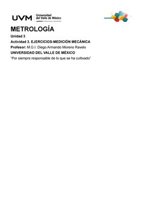 A2 Metrologia 21 03 Metrologia Actividad 2 Proyecto Integrador Etapa