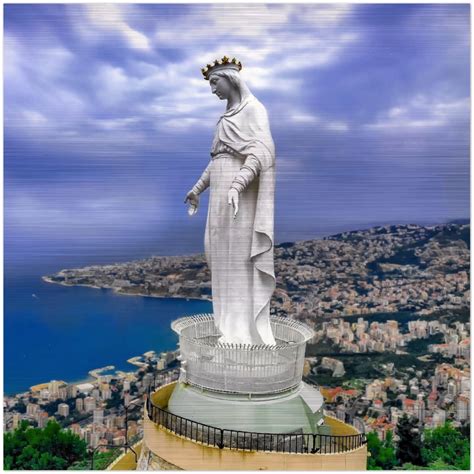 Our Lady Of Lebanon Brushed Aluminum Icon Queen Of Lebanon America