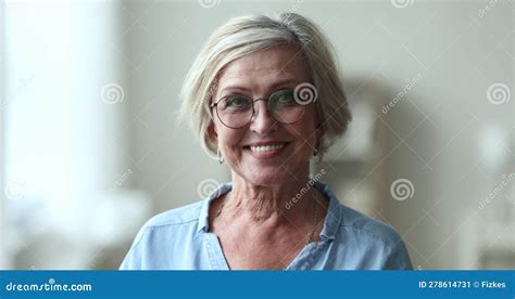 Serious Pretty Blonde Senior Woman Wearing Stylish Round Glasses Stock Video Video Of Emotion
