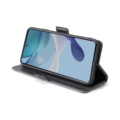 For Infinix Hot Play G Contrast Color Side Buckle Leather Phone Case Blue Grey Alexnld