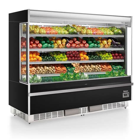 Expositor De Frutas E Verduras - Expositor Vertical Aberto para Frutas e Verduras Preto - 2,40 metros ...