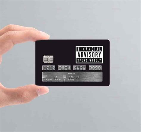 Черная наклейка с предупреждением о кредитной карте - TenStickers