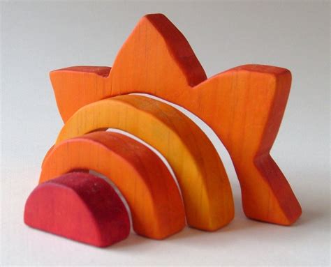 Sun Stacker Waldorf Wooden Toy Orange