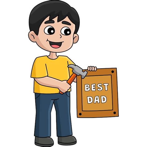 Premium Vector | Best dad cartoon colored clipart illustration