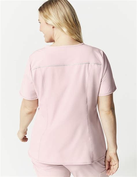 Shift V Neck Top In Blushing Pink Medical Scrubs By Jaanuu Medical