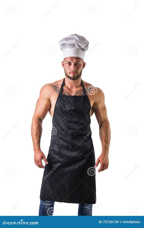 Bodybuilder Chef With Apron On Naked Muscular Body Royalty Free Stock Image Cartoondealer