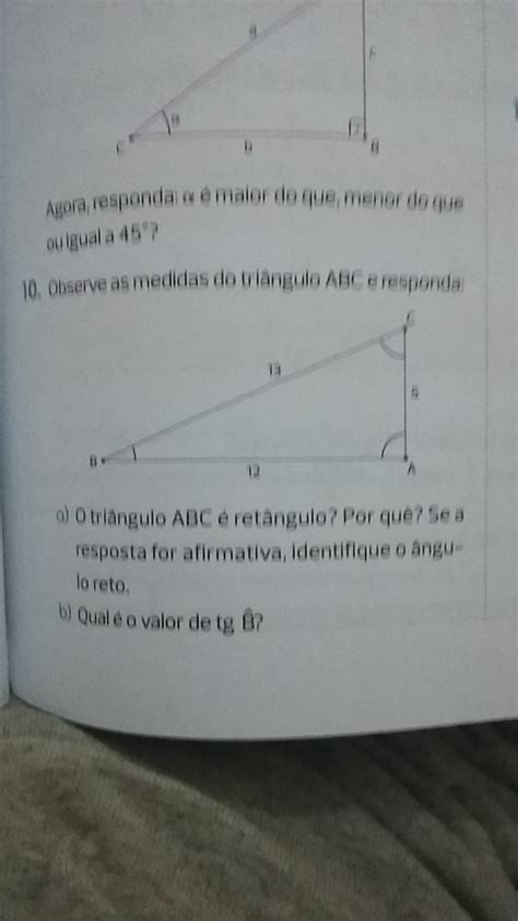 Observe As Medidas Do Triângulo Abc E Responda Foto Acima A O