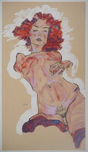Egon Schiele Reclining Nude Lithograph For Sale At Pamono