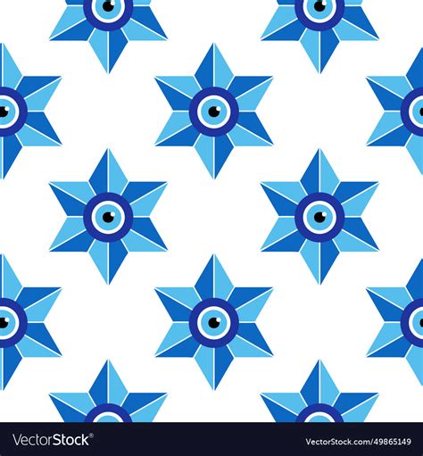 Evil Eye Magic Seamless Pattern Symbol Of Vector Image