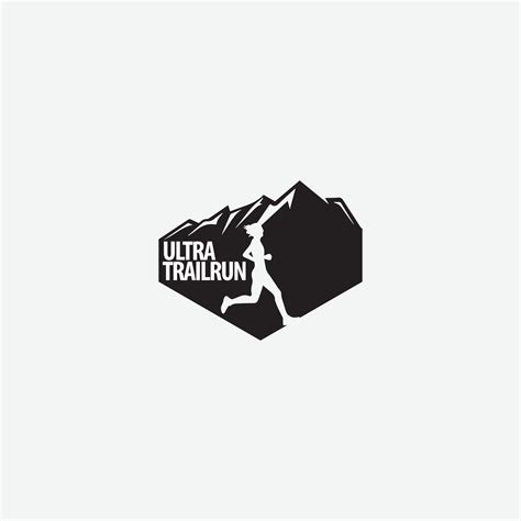 Ultra Trail Running Logo Vector Illustration On White Background