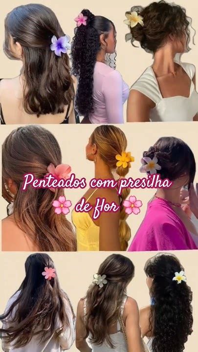 Penteado Com Presilha De Flor - penteado com presilha de flor. #penteados #curlyhair #hairstyle #itgirl ...