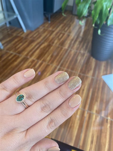 Nude And Glitter R Nails