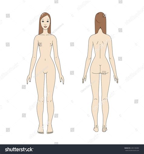 Vector Illustration Naked Female Body Front Stock Vector Royalty Free 285130484 Shutterstock