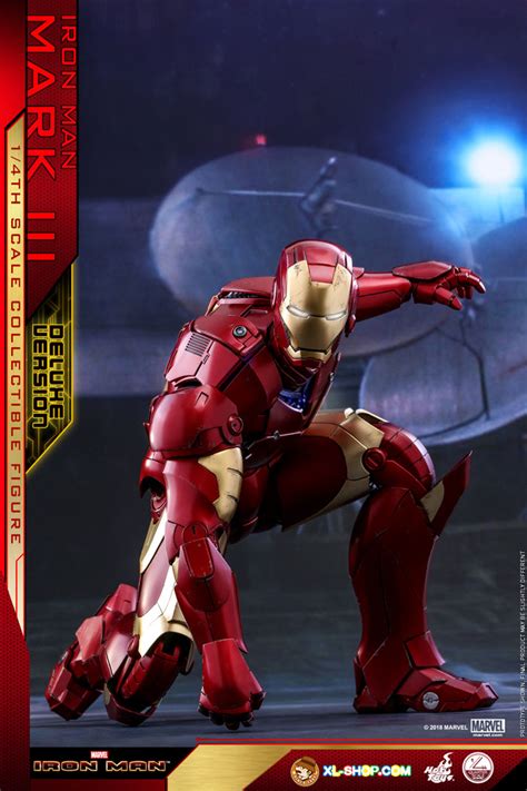 Hot Toys QS012 Iron Man 1 4th Scale Mark III Deluxe Version Collectible Figure