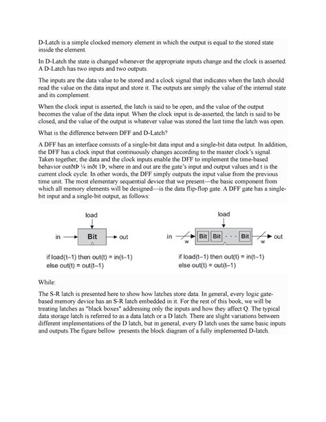 Discussion This Is Part Of The Course Work D Latch Is A Simple