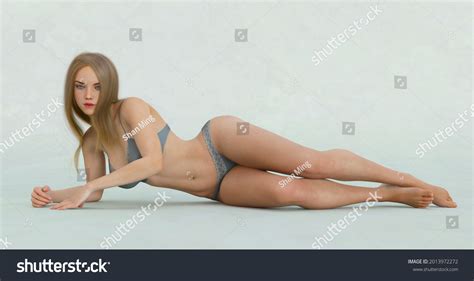 D Render Beautiful Sexy Blonde Girl Stock Illustration Shutterstock