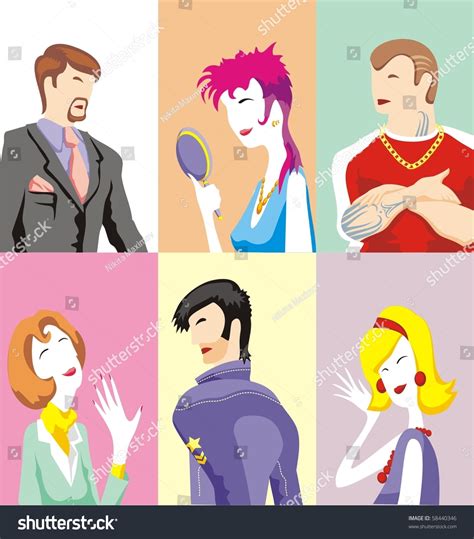 Portraits Six Persons Different Age Sex Stock Vector Royalty Free