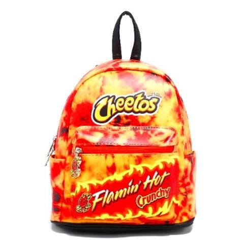 Cheetos Flamin Hot Crunchy Mini Backpack Mini Backpack Satchel Bags Zipper Charms